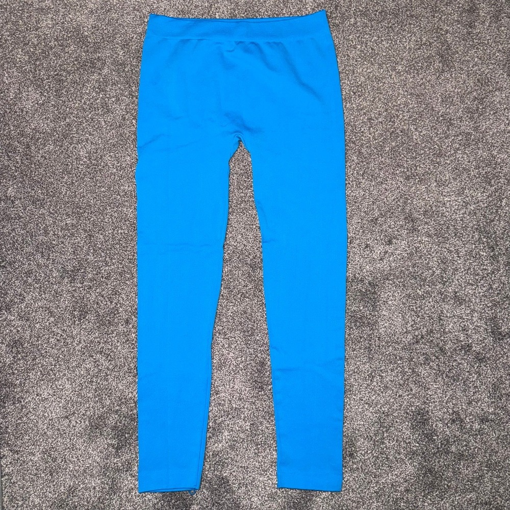 Love Branded Women's Blue Leggings‎ Thick Waistband & Full-Length - Size Large